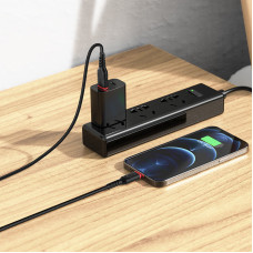 Кабель HOCO X59 USB to iP 2.4A, 1m, nylon, TPE connectors, Black
