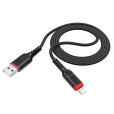 Кабель HOCO X59 USB to iP 2.4A, 1m, nylon, TPE connectors, Black