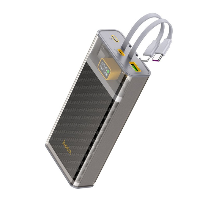 Зовнішній акумулятор HOCO J104A Discovery edition 22.5W fully compatible power bank with cable(20000mAh) Gray