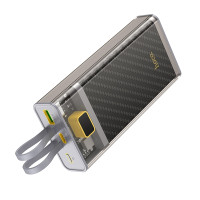Зовнішній акумулятор HOCO J104A Discovery edition 22.5W fully compatible power bank with cable(20000mAh) Gray
