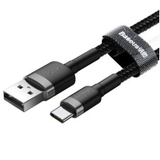 Кабель Baseus Cafule Cable USB For Type-C 3A 0.5m Gray+Black