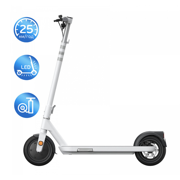 Електросамокат OKAI ES10-NEON Lite White 9", 300(600)W, 7.8Ah, 30km, 25km\h, 20%, NFC, App, 15kg