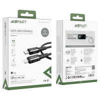 Кабель ACEFAST C4-01 Type-C to iP 3A, 30W, 1.8m, nylon, zinc connectors, Black