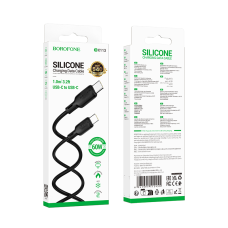 Кабель BOROFONE BX113 Lenny 60W silicone charging data cable C to C(L=1M) Black