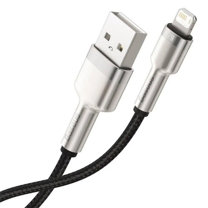 Кабель Baseus Cafule Series Metal Data Cable USB to IP 2.4A 1m Black