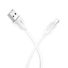 Кабель BOROFONE BX19 USB to iP 2.4A, 1m, PVC, TPE connectors, White