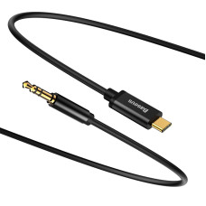 Аудіокабель Baseus Yiven Type-C male To 3.5 male, nylon braid, 1,2m, Black
