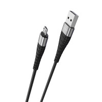 Кабель BOROFONE BX32 USB to Micro 2.4A, 1m, nylon, aluminum+TPE connectors, Black
