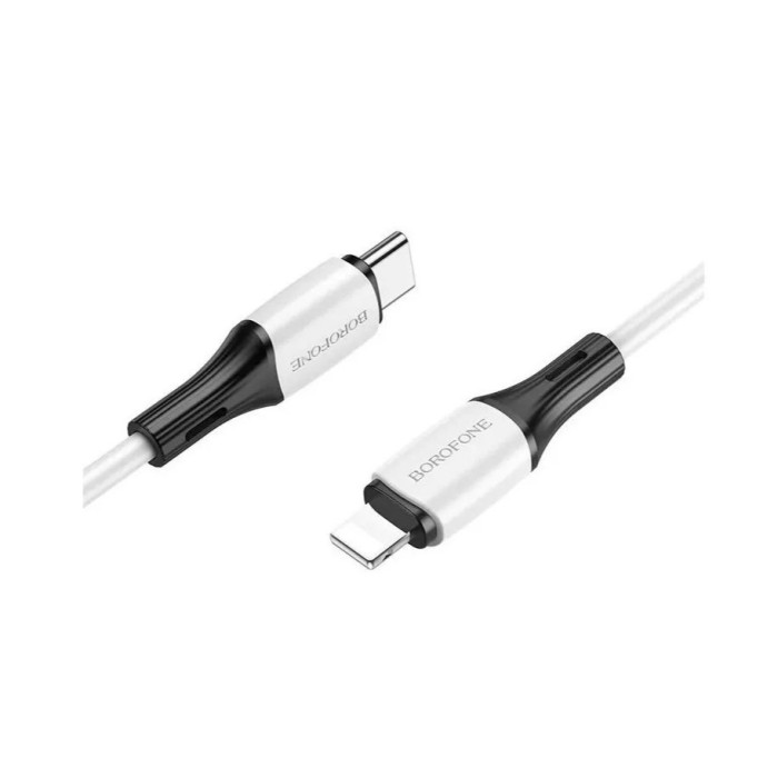 Кабель BOROFONE BX79 Type-C to iP 3A, 20W, 1m,, silicone, silicone connectors, White