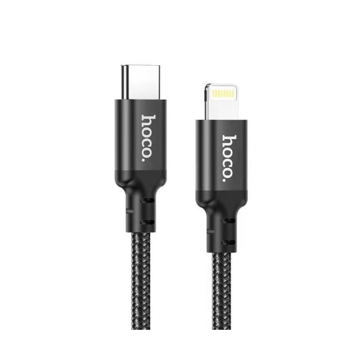 Кабель HOCO X14 Type-C to iP 3A, 20W, 1m, nylon, aluminum connectors, Black