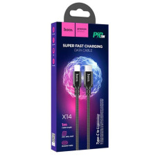 Кабель HOCO X14 Type-C to iP 3A, 20W, 1m, nylon, aluminum connectors, Black