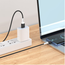 Кабель HOCO X82 USB to Type-C 3A, 1m, silicone, silicone connectors, Black