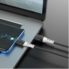 Кабель HOCO X82 USB to Type-C 3A, 1m, silicone, silicone connectors, Black