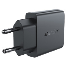 Мережевий зарядний пристрій ACEFAST A69 PD30W GaN (USB-A+USB-C) ultra-thin charger Black