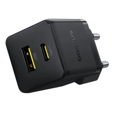 Мережевий зарядний пристрій Baseus Palm Fast Charger C+U 20W EU Cluster Black