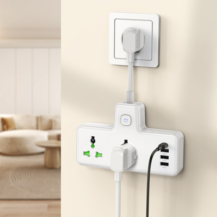 Мережевий подовжувач HOCO AC11A Voyage 2-position expansion socket(1C3A) (8.5 cm) White