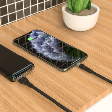 Кабель HOCO X53 USB to iP 2.4A, 1m, silicone, aluminum connectors, Black