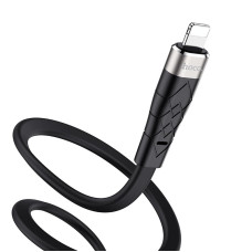 Кабель HOCO X53 USB to iP 2.4A, 1m, silicone, aluminum connectors, Black