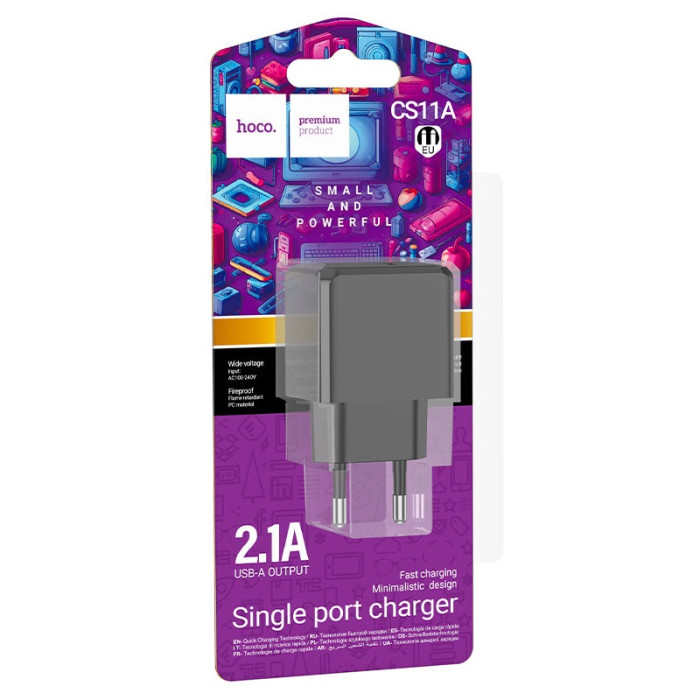 Мережевий зарядний пристрій HOCO CS11A Ocean single port charger Black