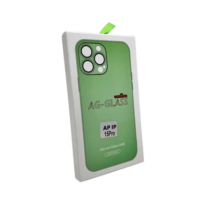 Чохол для смартфона AG Glass Matt Frame Color Logo for Apple iPhone 15 Pro Light Green