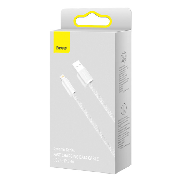 Кабель Baseus Dynamic Series Fast Charging Data Cable USB to iP 2.4A 2m White