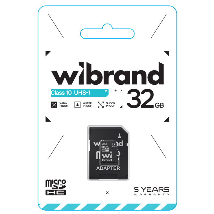 Карта пам'яті microSDHC (UHS-1) Wibrand 32Gb class 10 (adapter SD)