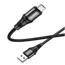 Кабель HOCO X50 USB to Micro 2.4A, 1m, nylon, aluminum connectors, Black