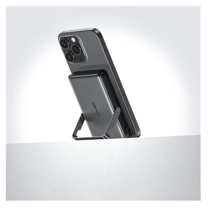 Зовнішній акумулятор ACEFAST M17 PD20W/22.5W magnetic fast charging power bank with built-in stand 10000mAh Black