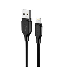 Кабель BOROFONE BX42 USB to iP 2.4A, 1m, silicone, TPE connectors, Black