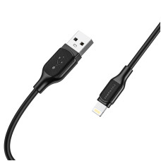 Кабель BOROFONE BX42 USB to iP 2.4A, 1m, silicone, TPE connectors, Black
