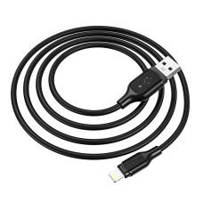 Кабель BOROFONE BX42 USB to iP 2.4A, 1m, silicone, TPE connectors, Black