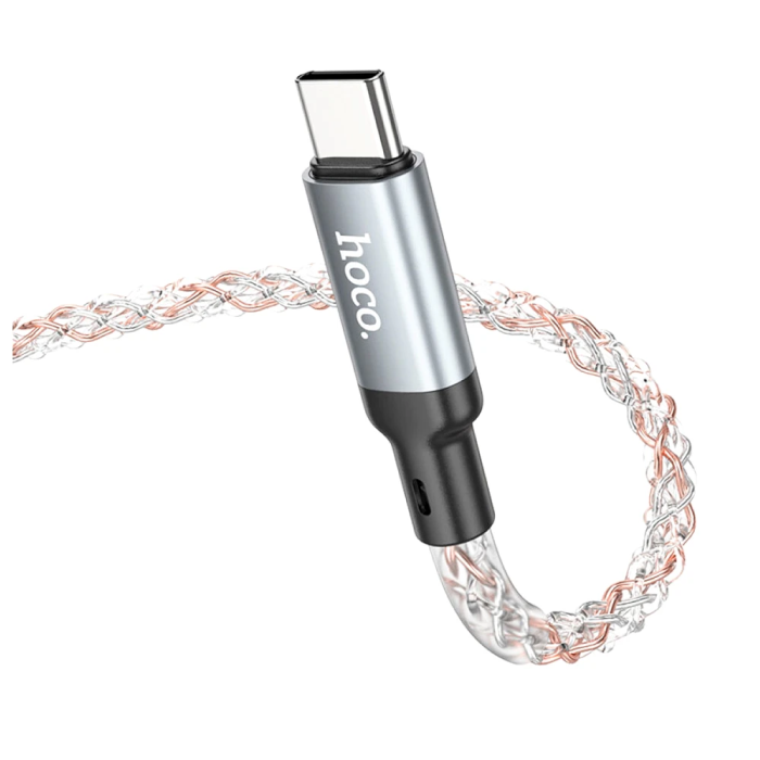 Кабель HOCO U112 Shine 60W charging data cable for Type-C to Type-C Gray