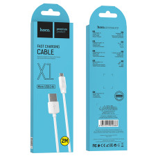 Кабель HOCO X1 USB to Type-C 3A, 1m, PVC, PVC connectors, White