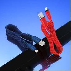 Кабель HOCO X59 USB to iP 2.4A, 1m, nylon, TPE connectors, Red