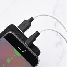 Кабель HOCO X21 Plus USB to Micro 2.4A, 1m, silicone, silicone connectors, Black+White