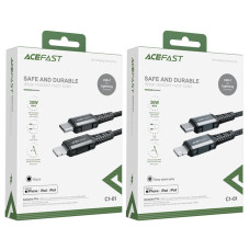 Кабель ACEFAST C1-01 Type-C to iP 3A, 1.2m, nylon, aluminum connectors, Black