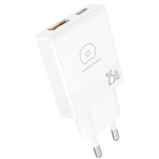 Мережевий зарядний пристрій WUW-C217 PD 25W USB A + Type-C white