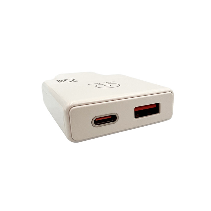 Мережевий зарядний пристрій WUW-C217 PD 25W USB A + Type-C white