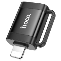 Адаптер HOCO UA31A iP male to USB female OTG adapter Black