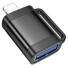 Адаптер HOCO UA31A iP male to USB female OTG adapter Black