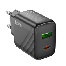 Мережевий зарядний пристрій HOCO CS23A Sunlight dual port PD30W+QC3.0 charger Black