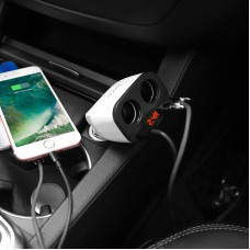 Автомобільний зарядний пристрій HOCO Z28 Power ocean cigarette lighter in-car charger with digital display White