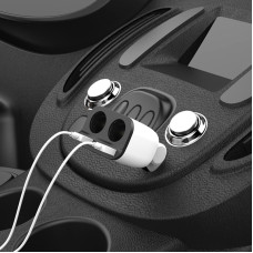 Автомобільний зарядний пристрій HOCO Z28 Power ocean cigarette lighter in-car charger with digital display White