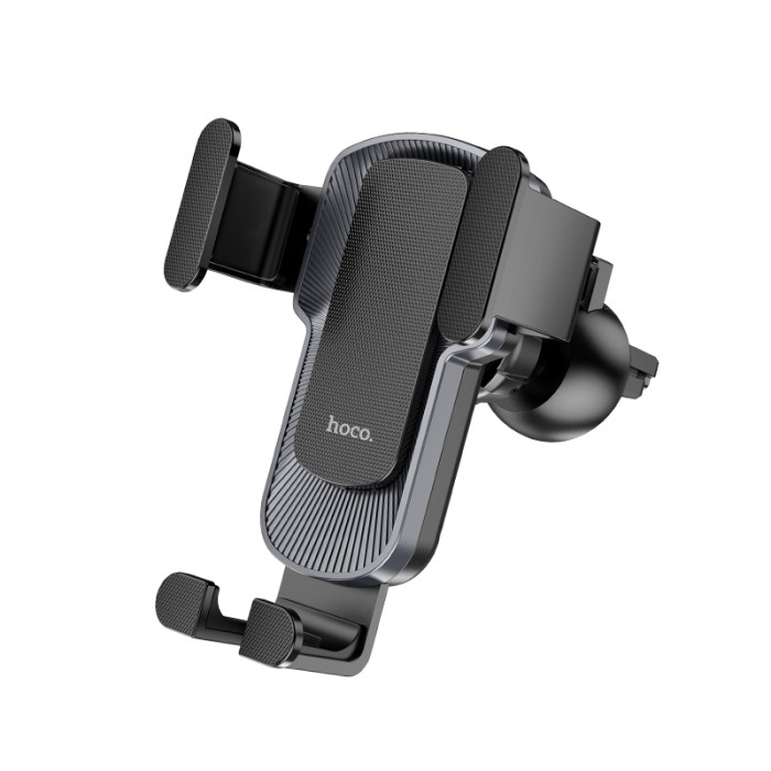 Автотримач для телефона HOCO CA103 vertical and horizontal air outlet gravity car holder Black Metal Gray