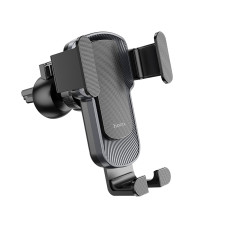 Автотримач для телефона HOCO CA103 vertical and horizontal air outlet gravity car holder Black Metal Gray