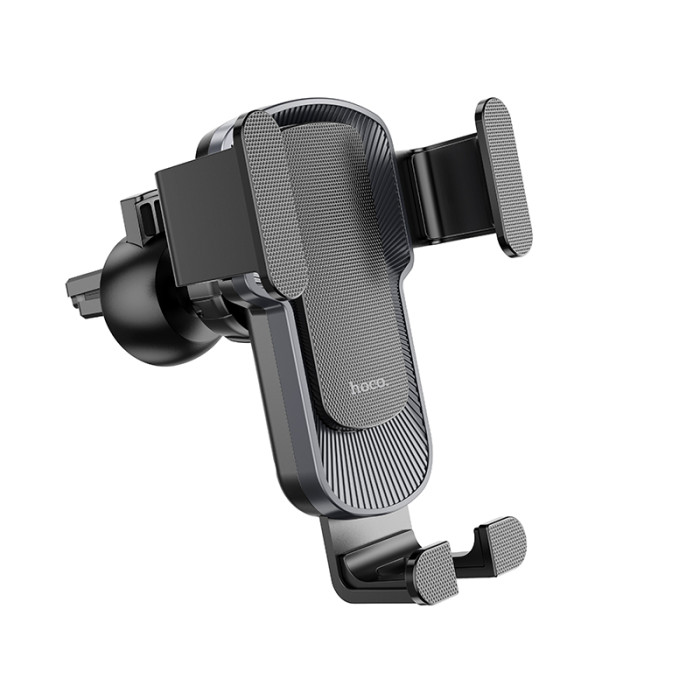 Автотримач для телефона HOCO CA103 vertical and horizontal air outlet gravity car holder Black Metal Gray
