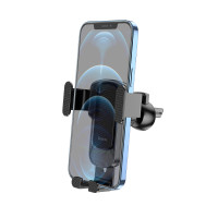 Автотримач для телефона HOCO CA103 vertical and horizontal air outlet gravity car holder Black Metal Gray