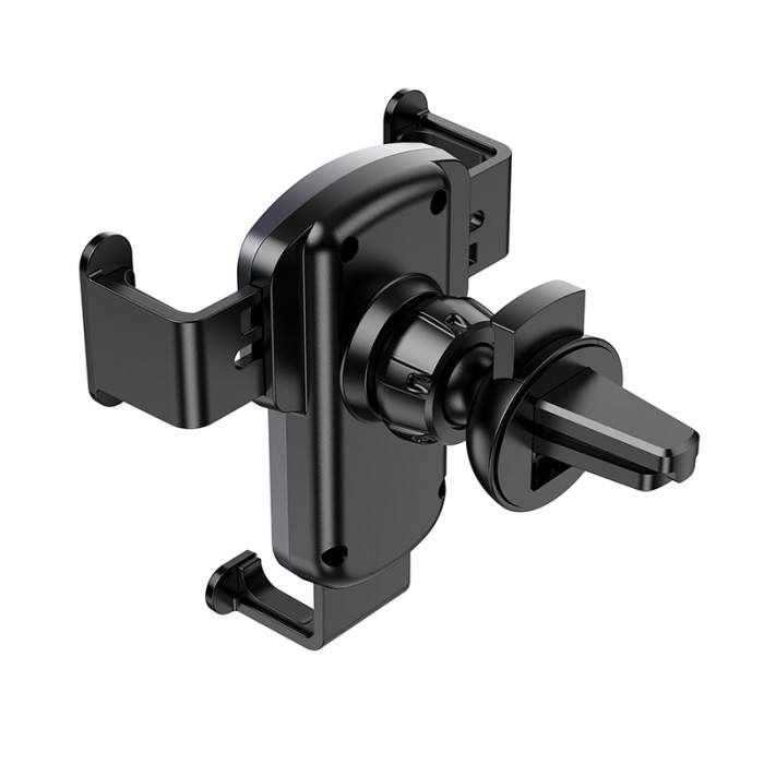 Автотримач для телефона HOCO CA103 vertical and horizontal air outlet gravity car holder Black Metal Gray