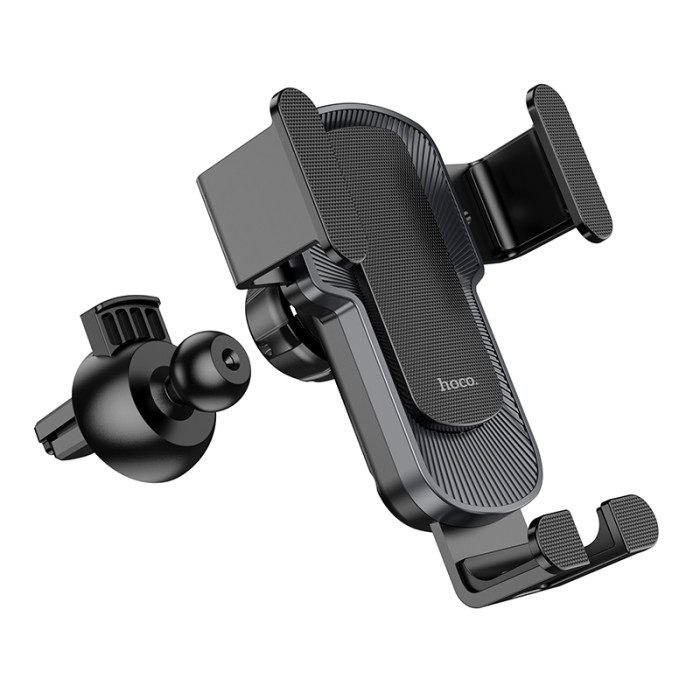 Автотримач для телефона HOCO CA103 vertical and horizontal air outlet gravity car holder Black Metal Gray