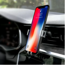 Автотримач для телефона HOCO CA56 Plus Armor metal gravity car holder Black Silver